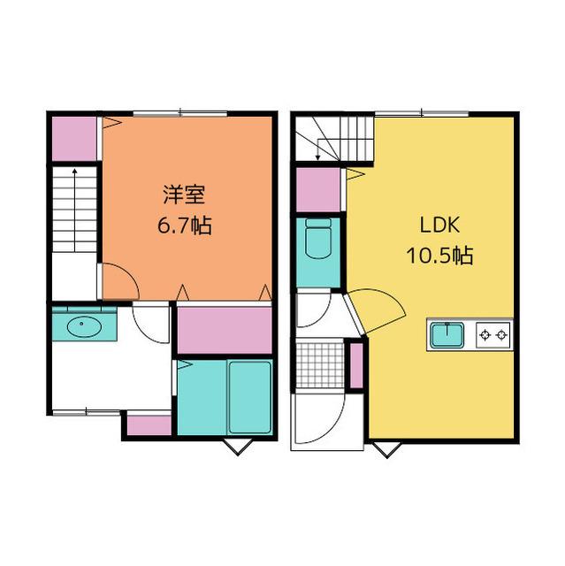 D-BOX江尻(1LDK/1階)の間取り写真