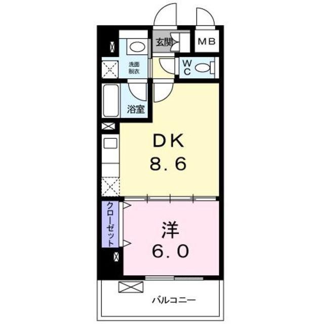 ペドラ・リオIII(1LDK/6階)の間取り写真