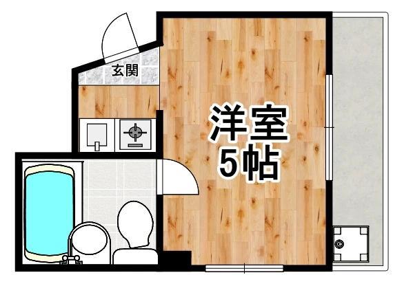 パインマンション(ワンルーム/2階)の間取り写真