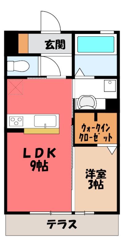ディアレクス(1LDK/1階)の間取り写真