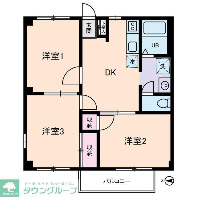 アークス柏の葉(3DK/2階)の間取り写真