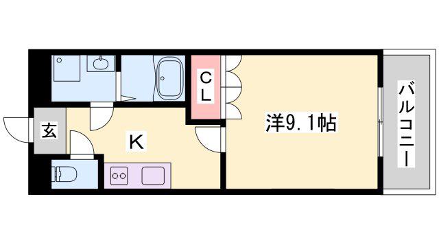 フォレストハウス(1K/1階)の間取り写真