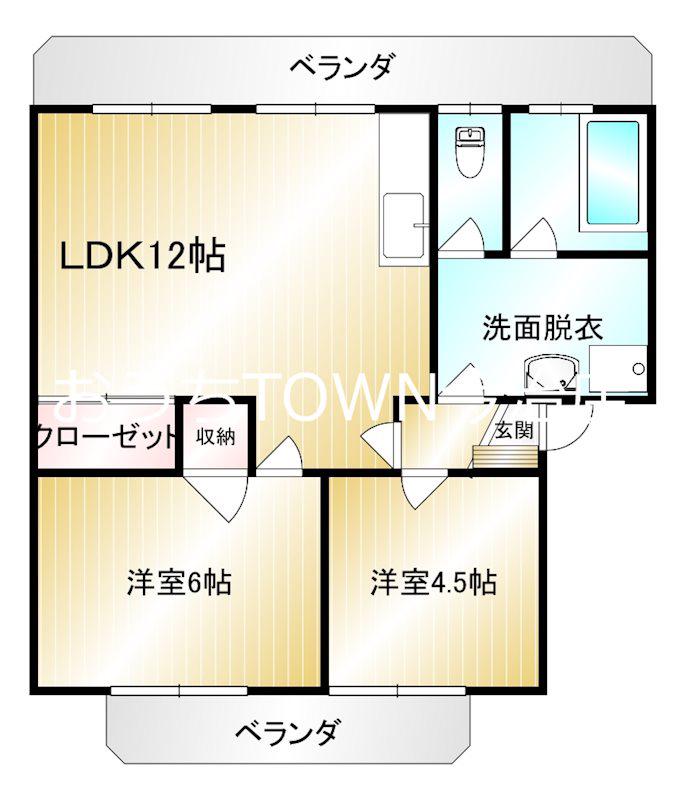 サンキョーマンション(2LDK/3階)の間取り写真