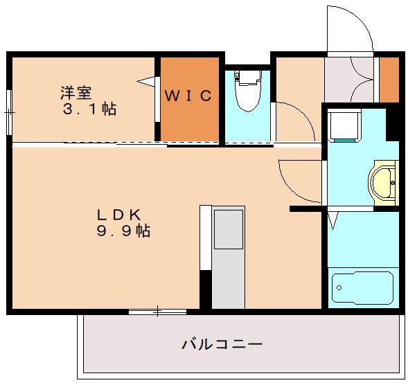 D-ROOM今宿1丁目(1LDK/1階)の間取り写真