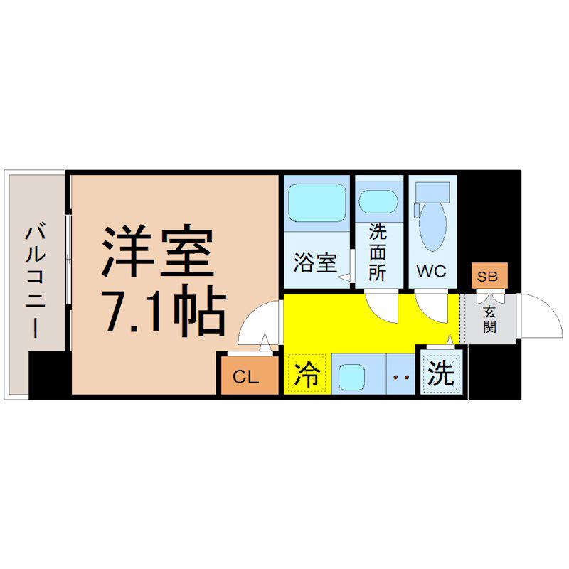 エスリード千種パークフロント(1K/2階)の間取り写真