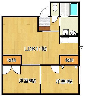 シャーメゾン斎藤 A棟(2LDK/2階)の間取り写真