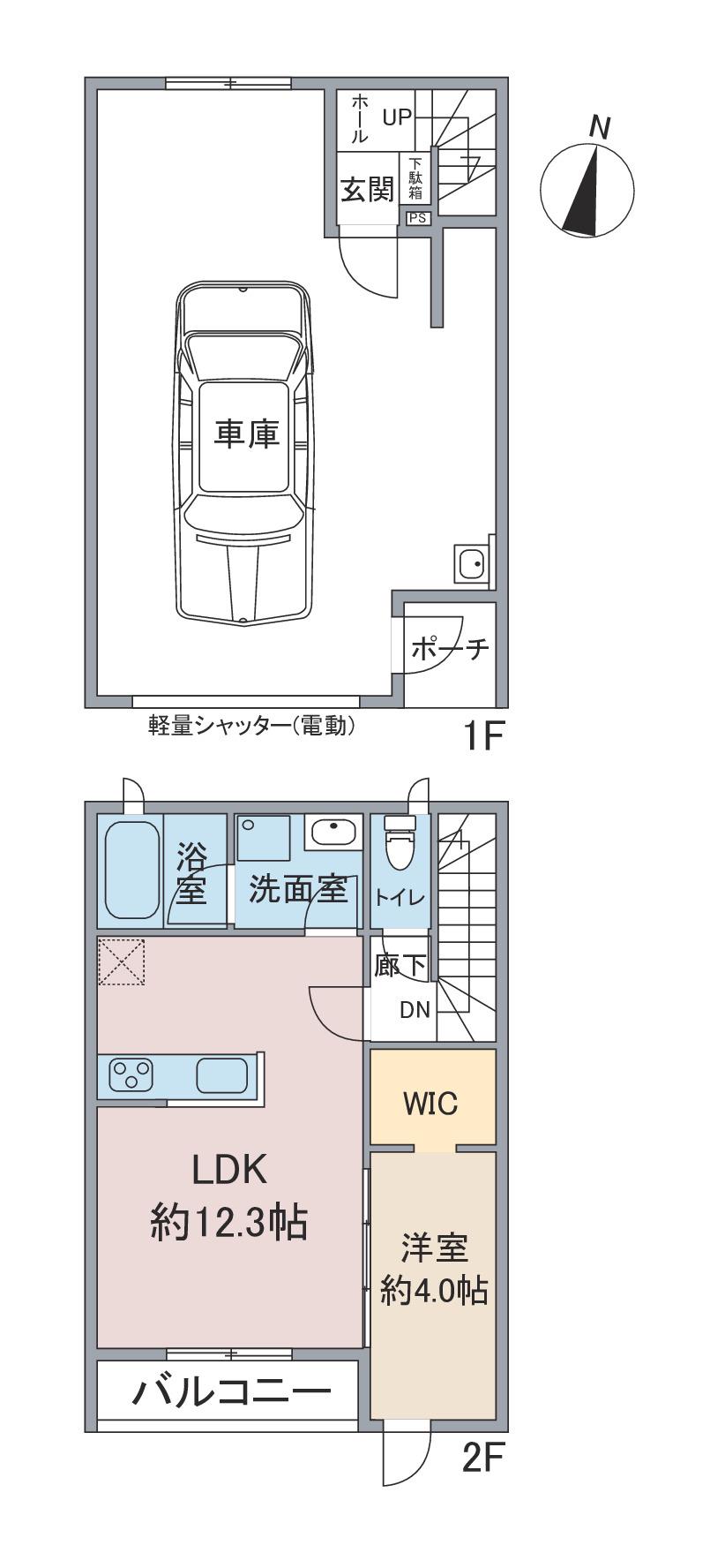 G C O L O R下中村町(1LDK/2階)の間取り写真