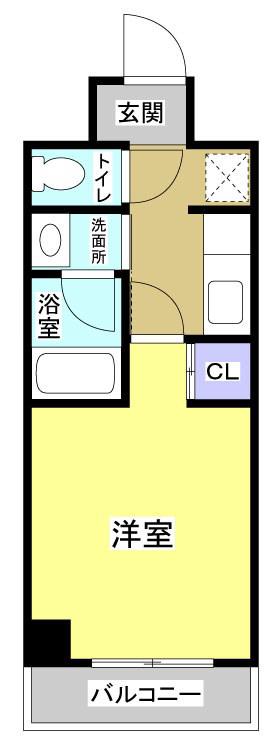 IS常盤(1K/3階)の間取り写真