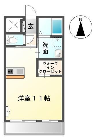 ジューンベリー(ワンルーム/1階)の間取り写真