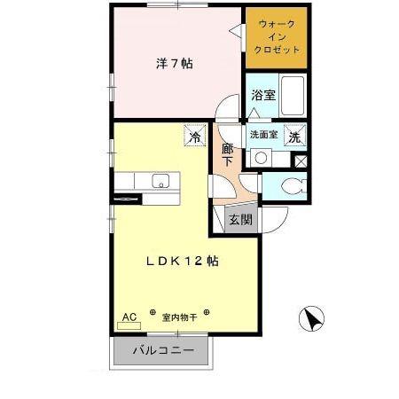 ポンテリブロB(1LDK/2階)の間取り写真