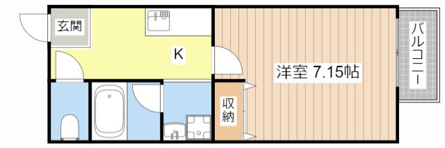 HOUSE I ROKUBANKAN(1K/1階)の間取り写真
