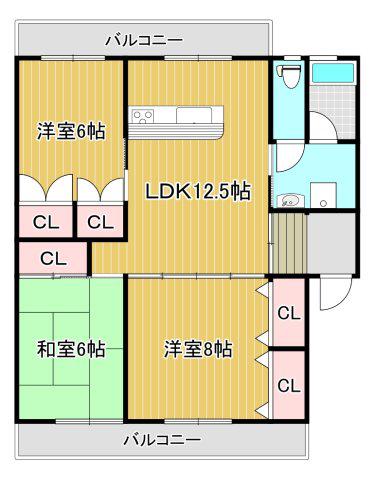ビレッジ21(3LDK/1階)の間取り写真