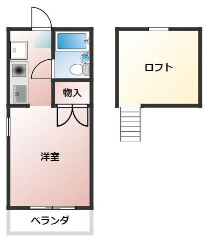 プライム鶴巻(1K/2階)の間取り写真