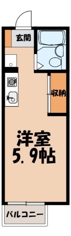 オゼットワールA(ワンルーム/2階)の間取り写真