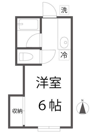 コーポレイバン(1K/2階)の間取り写真