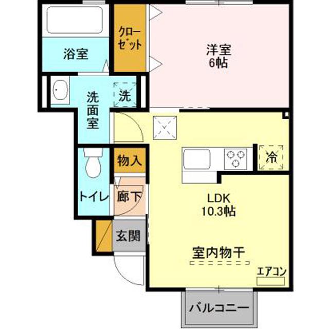 グレイス(1LDK/1階)の間取り写真