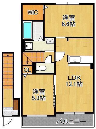 メゾンASA II(2LDK/2階)の間取り写真