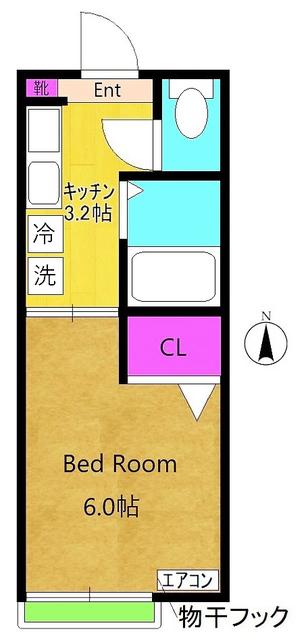 ブレーメンTAMAII(1K/2階)の間取り写真