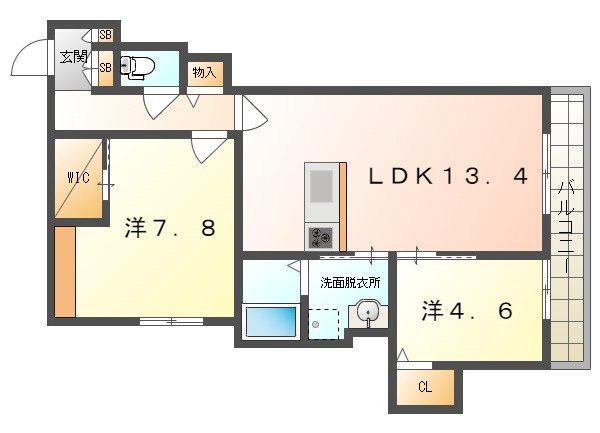 メゾン ドゥ パルクII(2LDK/2階)の間取り写真