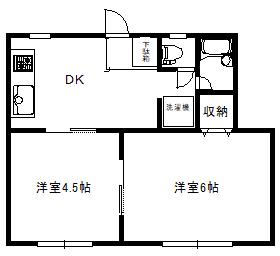 南台レジデンス(2DK/3階)の間取り写真