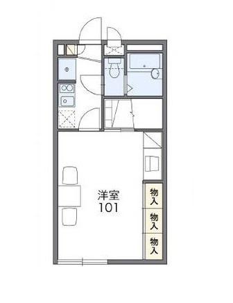 レオパレス福岡B(1K/2階)の間取り写真