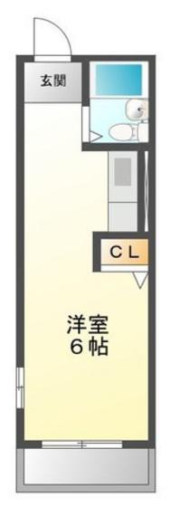 BOX春日町(ワンルーム/1階)の間取り写真