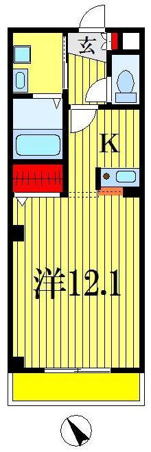 プライド(1K/7階)の間取り写真