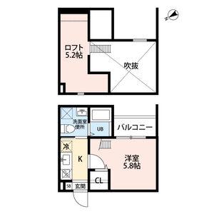 レジアス高畑(1K/1階)の間取り写真