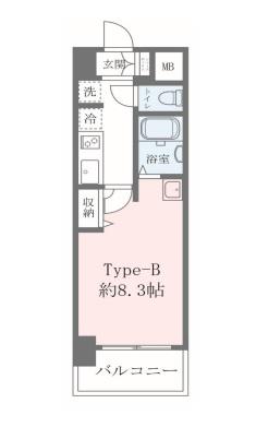 クレストコート難波サウス(1K/5階)の間取り写真