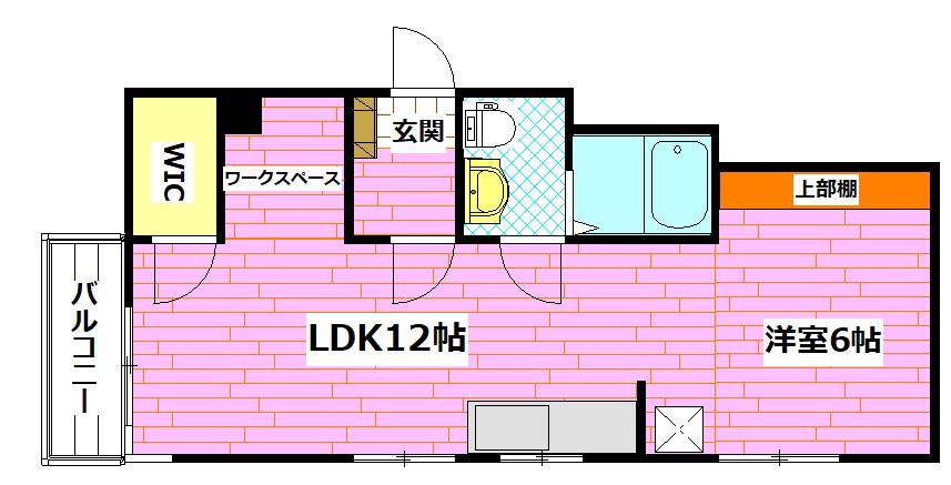 セブンハイツ(1LDK/1階)の間取り写真
