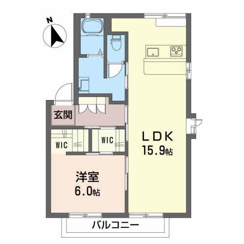 グリーンパークV(1LDK/2階)の間取り写真