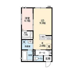 FIORE(1LDK/1階)の間取り写真