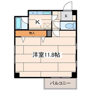 小田急江ノ島線 高座渋谷駅 徒歩13分 3階建 築26年(1K/3階)の間取り写真