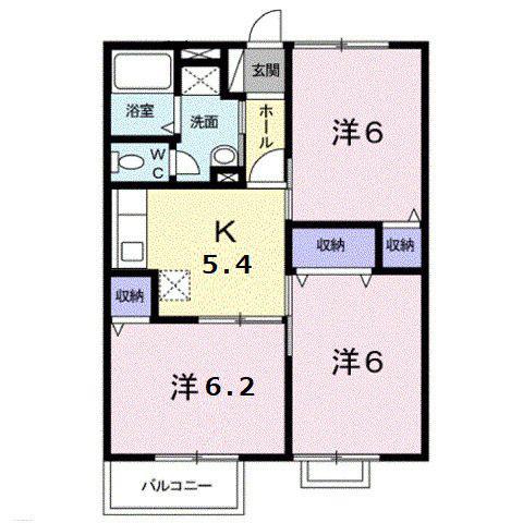 エーデルハイムF(3K/2階)の間取り写真