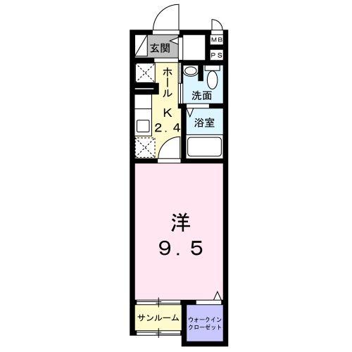 ラウレア(1K/1階)の間取り写真