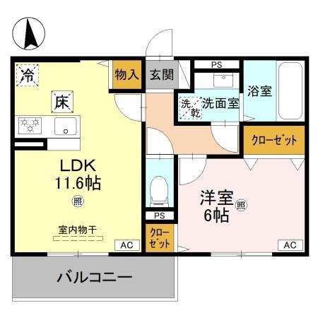 LUMIEREDUSOIRDEUX(1LDK/3階)の間取り写真