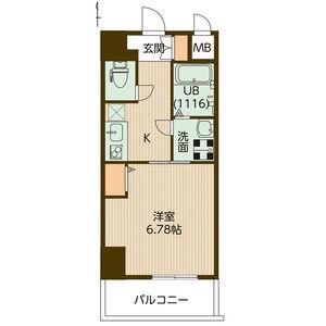 アリビオ立花3(1K/11階)の間取り写真