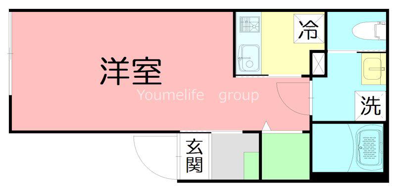 座間市入谷東4丁目(1K/2階)の間取り写真