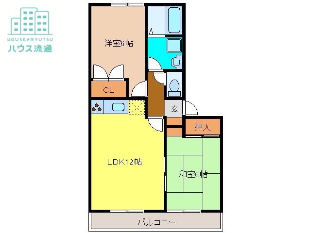 エクセレントA(2LDK/2階)の間取り写真
