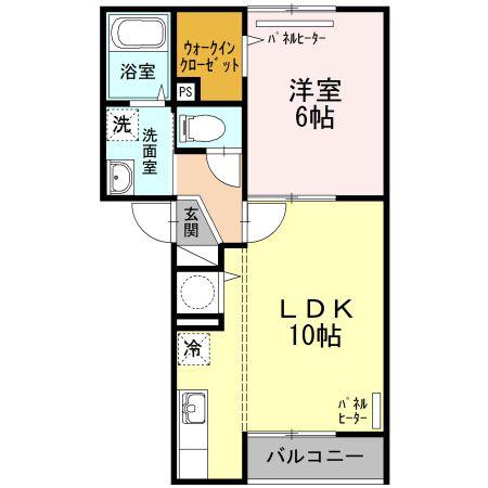あにまるスクエア四号館(1LDK/1階)の間取り写真