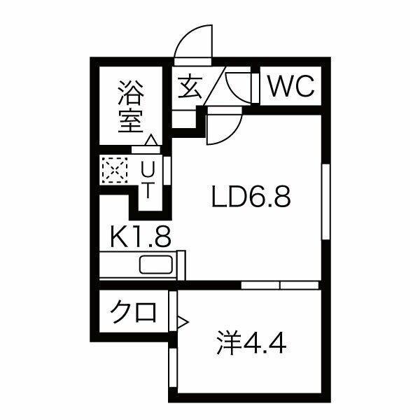 NEWS発寒南(1LDK/2階)の間取り写真