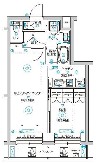 セジョリ中野富士見町(1LDK/4階)の間取り写真