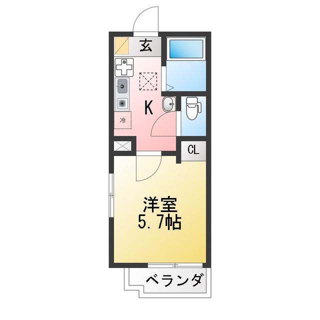 MKY金沢文庫(1K/1階)の間取り写真