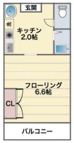 パルテール江戸川台(1K/3階)の間取り写真