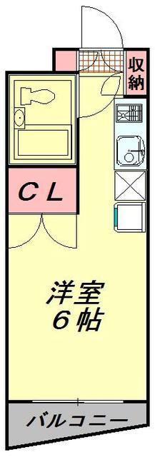 ポルシェ的場(ワンルーム/3階)の間取り写真