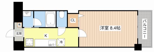 JUMEAUX HONNETETE(1K/4階)の間取り写真
