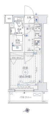 リライア東京イーストレジデンス(1K/5階)の間取り写真