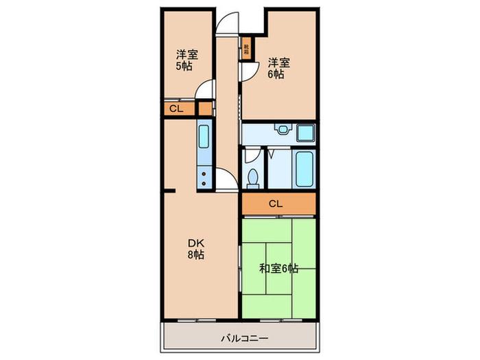 プラムガーデンハイツ(3DK/3階)の間取り写真
