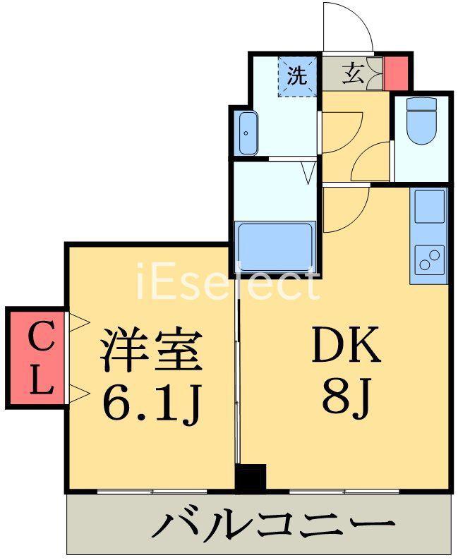金太郎ヒルズ155(1DK/5階)の間取り写真
