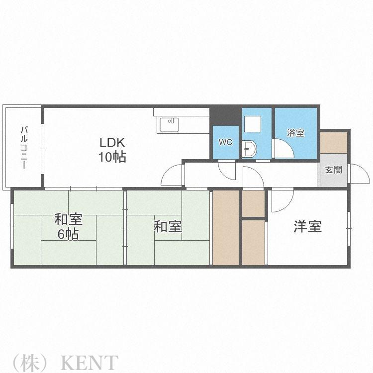 メゾンド西野(3LDK/5階)の間取り写真